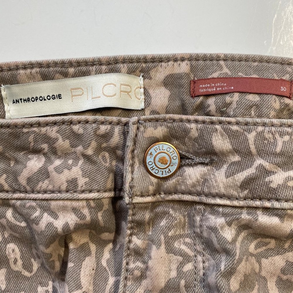 Anthropologie Pilcro Flocked High-Rise Jean Pants Floral Design - Picture 5 of 8